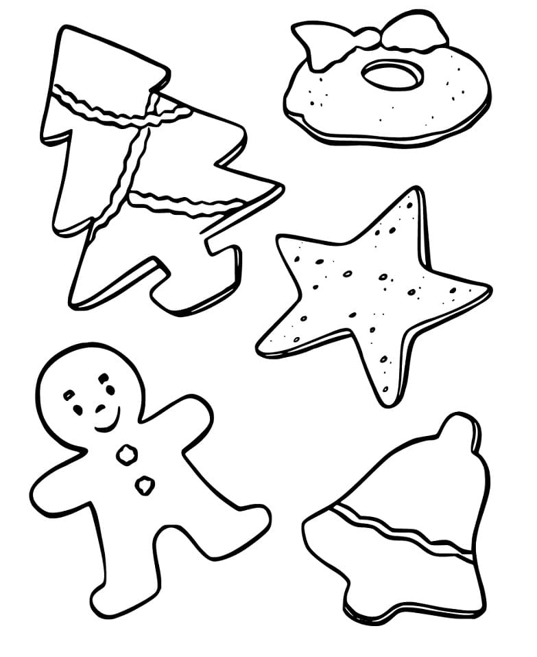 Christmas Cookies Coloring Page