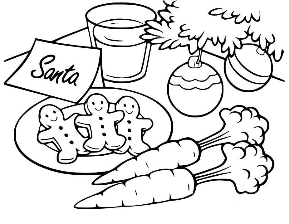 Christmas Cookies for Santa Coloring Page