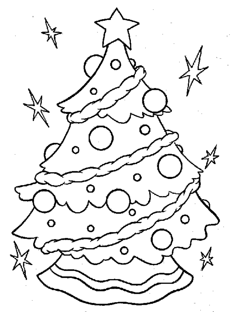 Christmas For Kids Xmas Tree Coloring Page