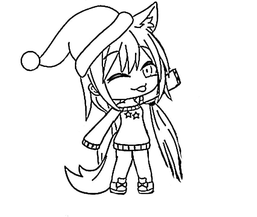 christmas gacha life coloring pages coloring cool