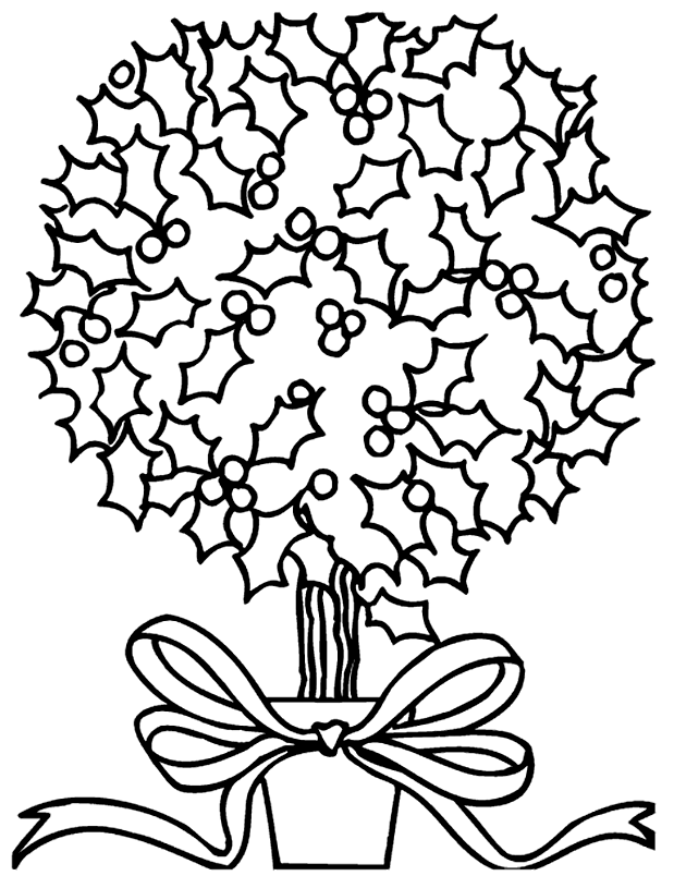 Christmas Hollys Coloring Page