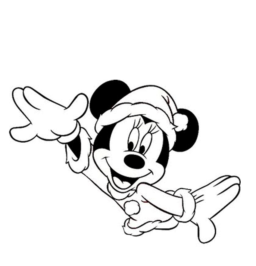 Christmas Minnie Mouse Coloring Page