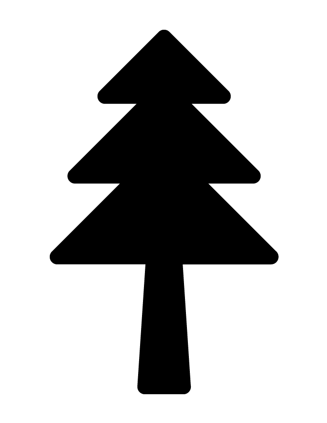 Christmas Pine Tree Silhouette Coloring Page
