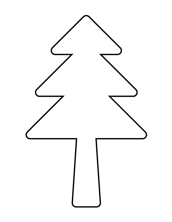 Christmas Pine Tree Stencil Coloring Page
