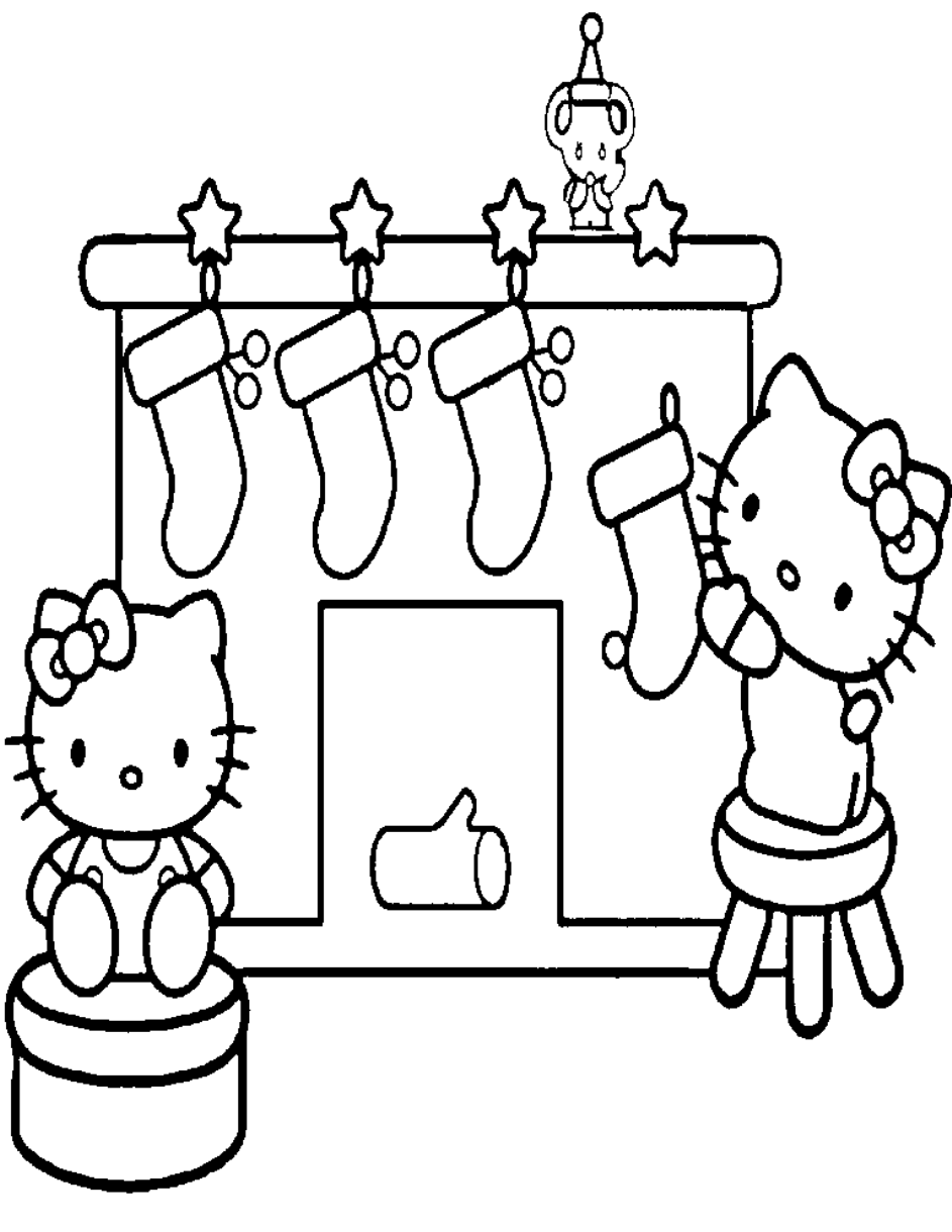 Christmas S For Kids Hello Kitty Christmas Stockings Coloring Page