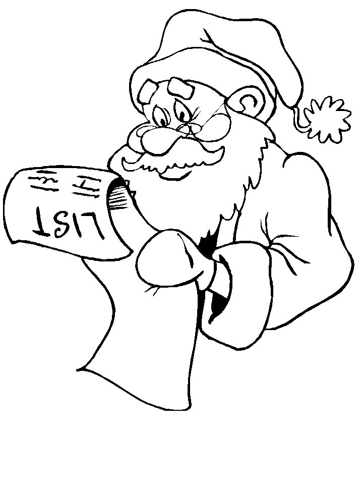 Christmas Santa Claus Kids List11 Coloring Page