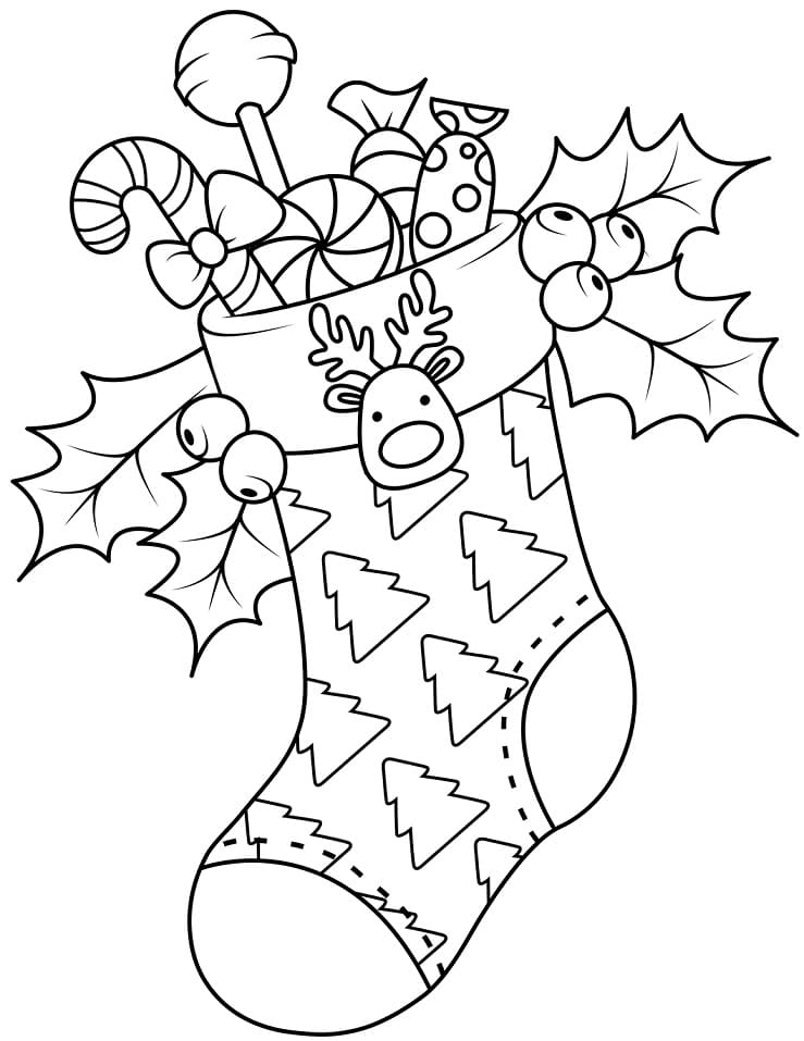 Christmas Stocking 1 Coloring Page