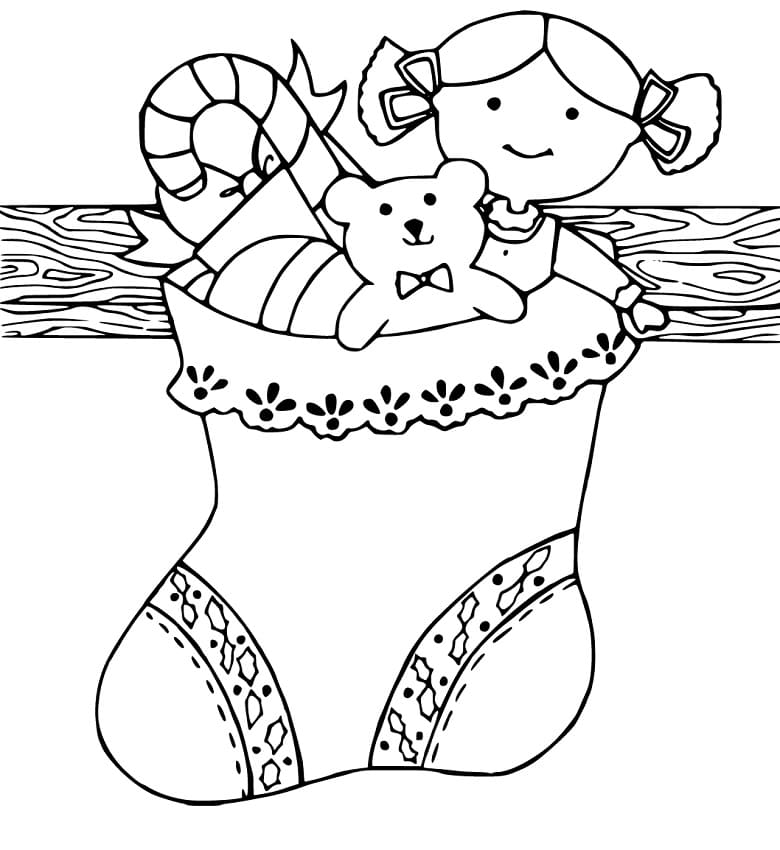 Christmas Stocking 10 Coloring Page