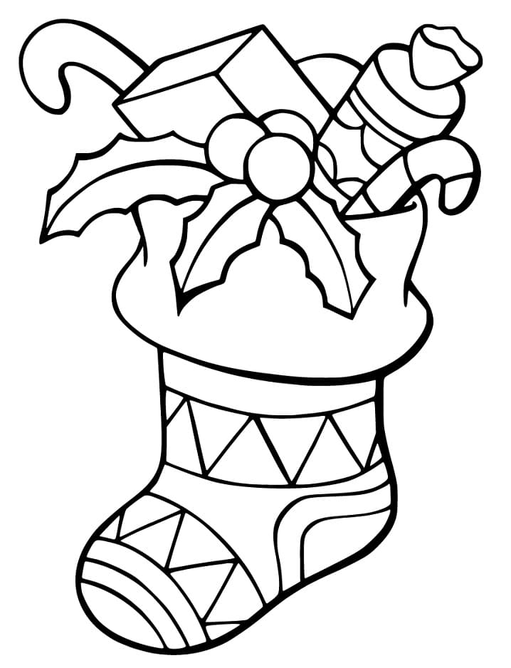 Christmas Stocking 13 Coloring Page