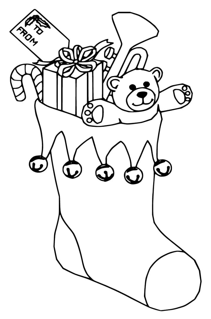 Christmas Stocking 15 Coloring Page