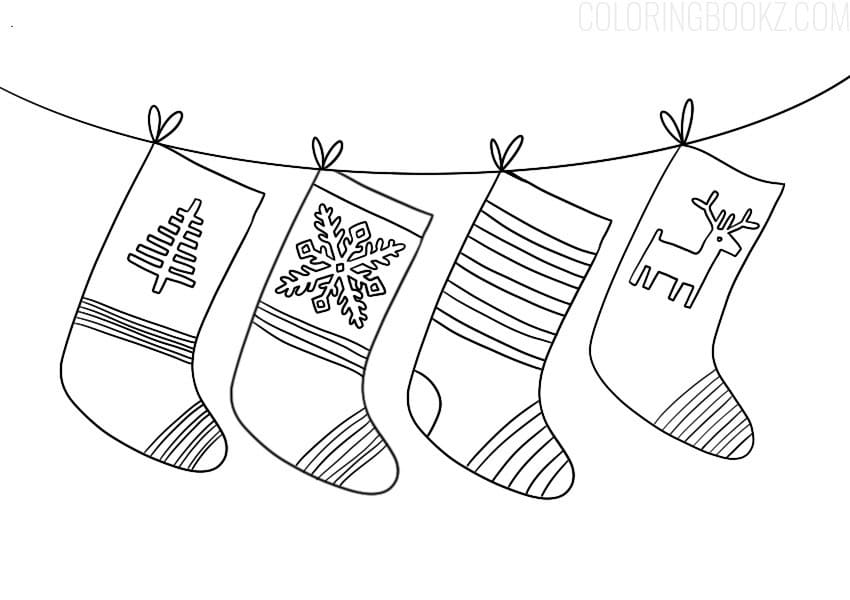 Christmas Stocking 24 Coloring Page
