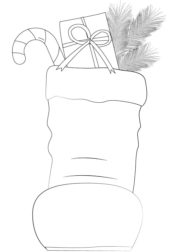 Christmas Stocking 4 Coloring Page