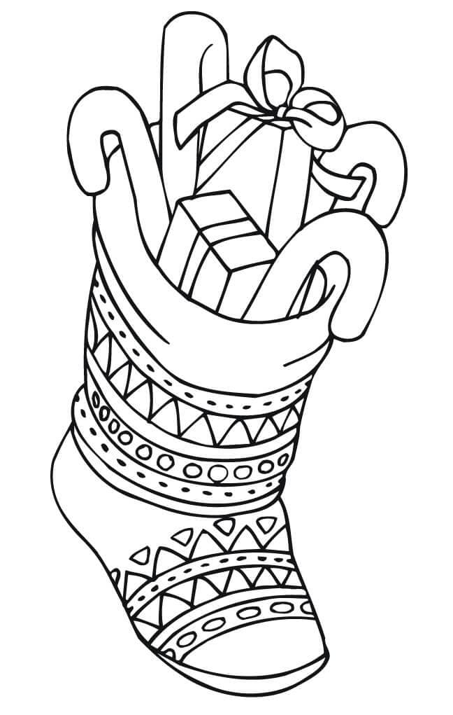 Christmas Stocking 6 Coloring Page