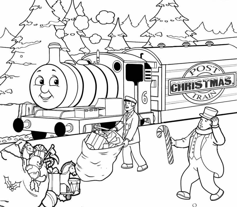 Christmas Thomas The Train S Free8351 Coloring Page