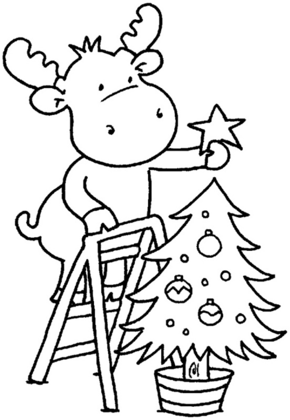 Christmas Tree For Children Coloring Page