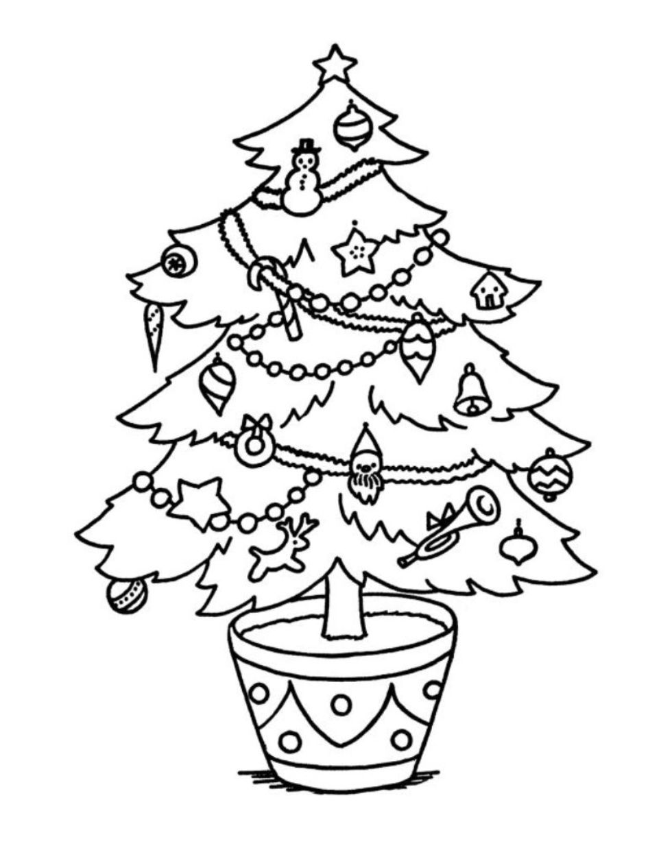 Christmas Tree For Kid Coloring Page