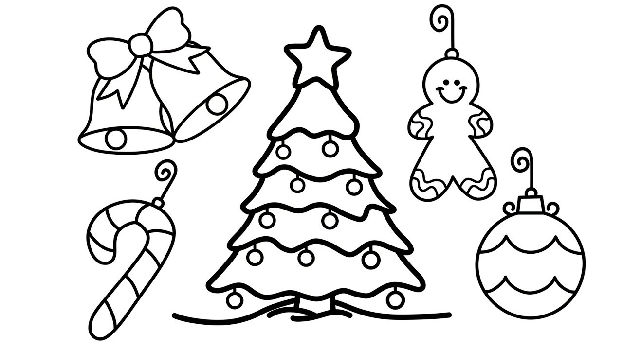 Christmas Tree Free Worksheet For Kids Coloring Page