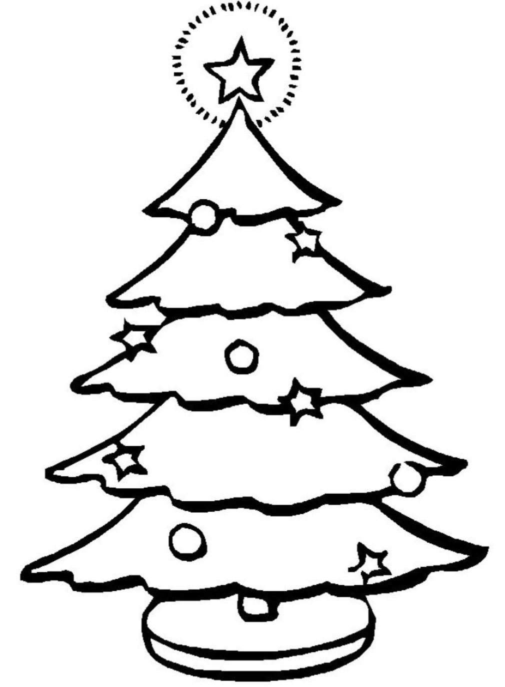 Printable Christmas Tree For Kids Coloring Page