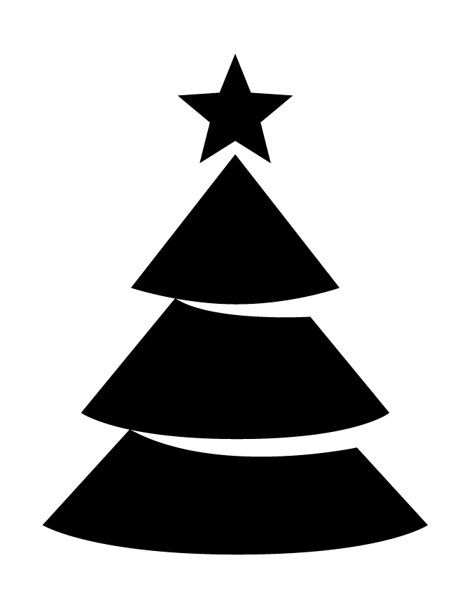 Christmas Tree With Star Topper Silhouette Coloring Page