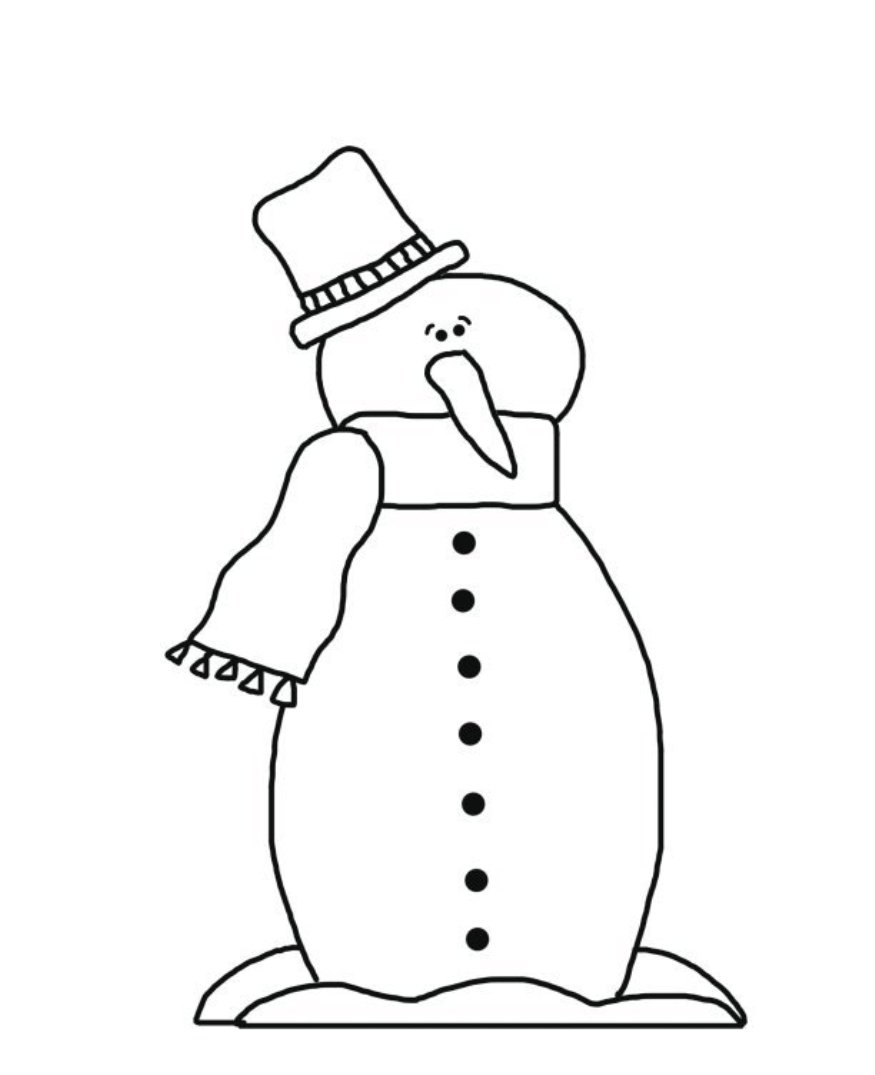 Christmas Winter Guy Snowman Coloring Page