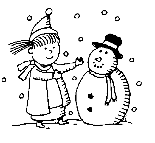 Christmas Winter Snowman Coloring Page