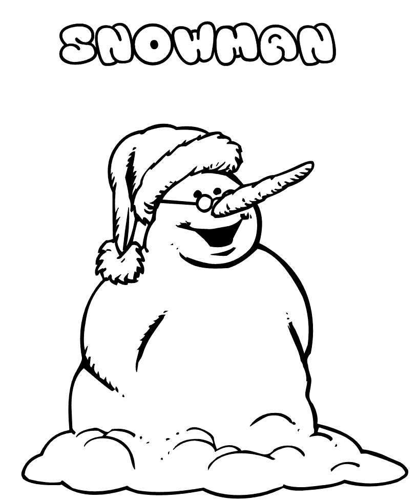 Christmas Winter Snowman With Glasses58ed Coloring Page