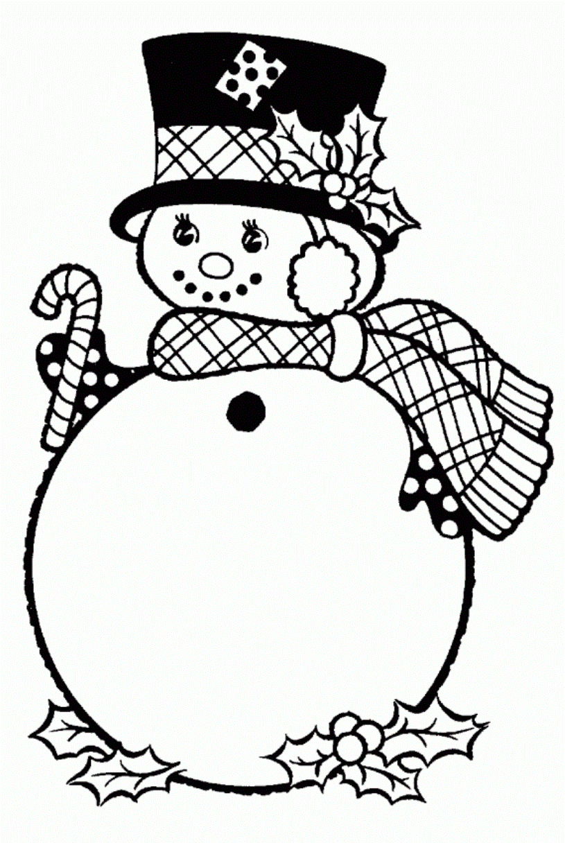 Christmas Winter Snowman With Hatb3d6 Coloring Page