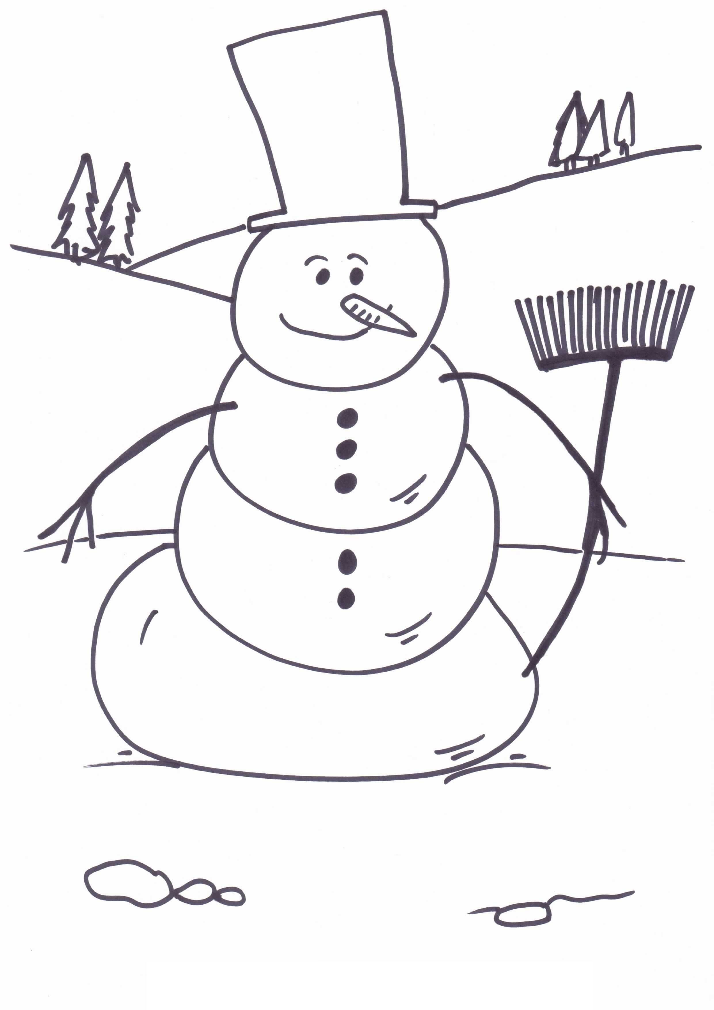 Christmass Snowman Coloring Page