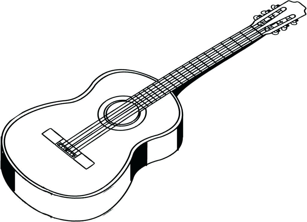 Classic Guitar Coloring Page
