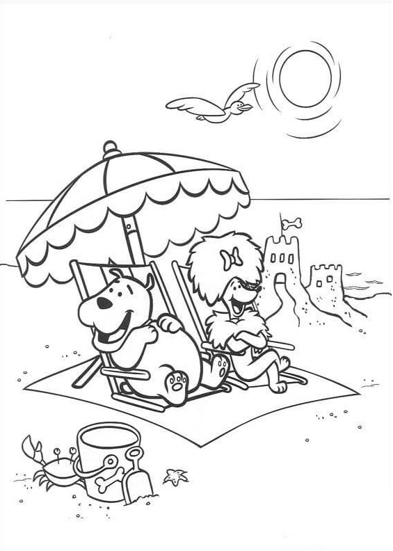 Cleo And Friends At The Beach Coloring Page