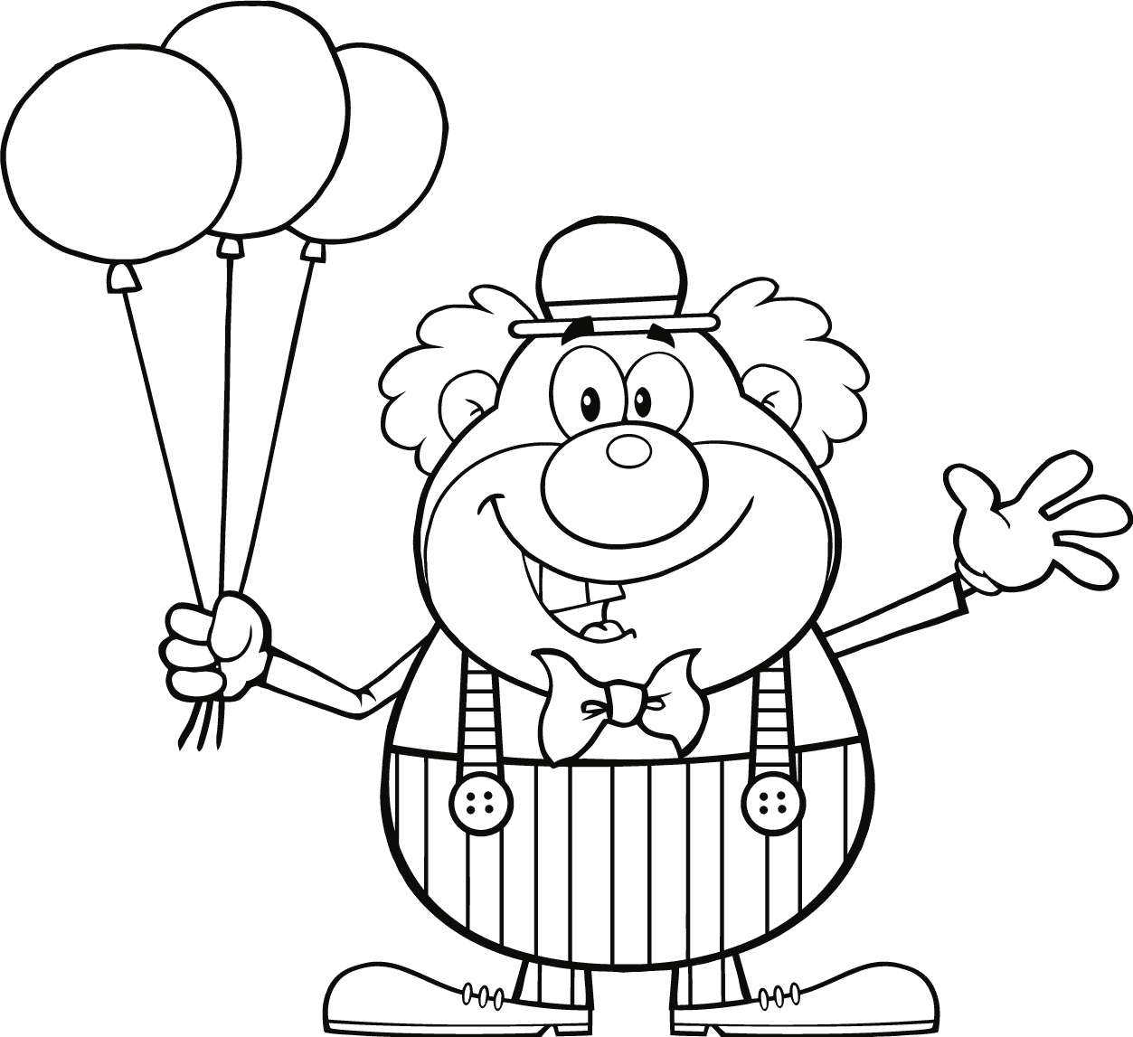 Clown Balloon Coloring Page