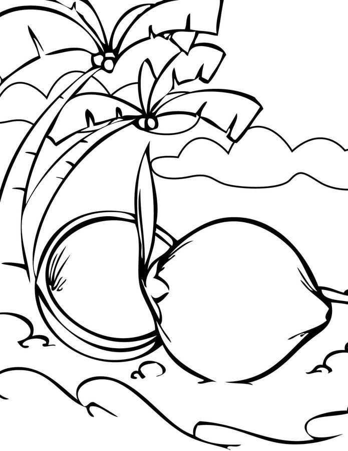 Coconut Trees Coloring Page