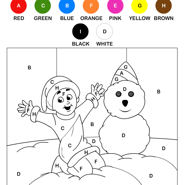 Color By Letter Winters Coloring Page