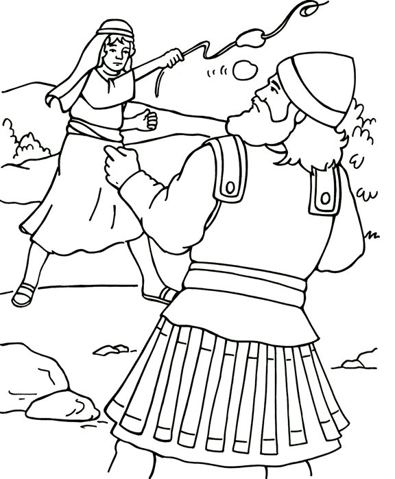 Color David and Goliath Coloring Page