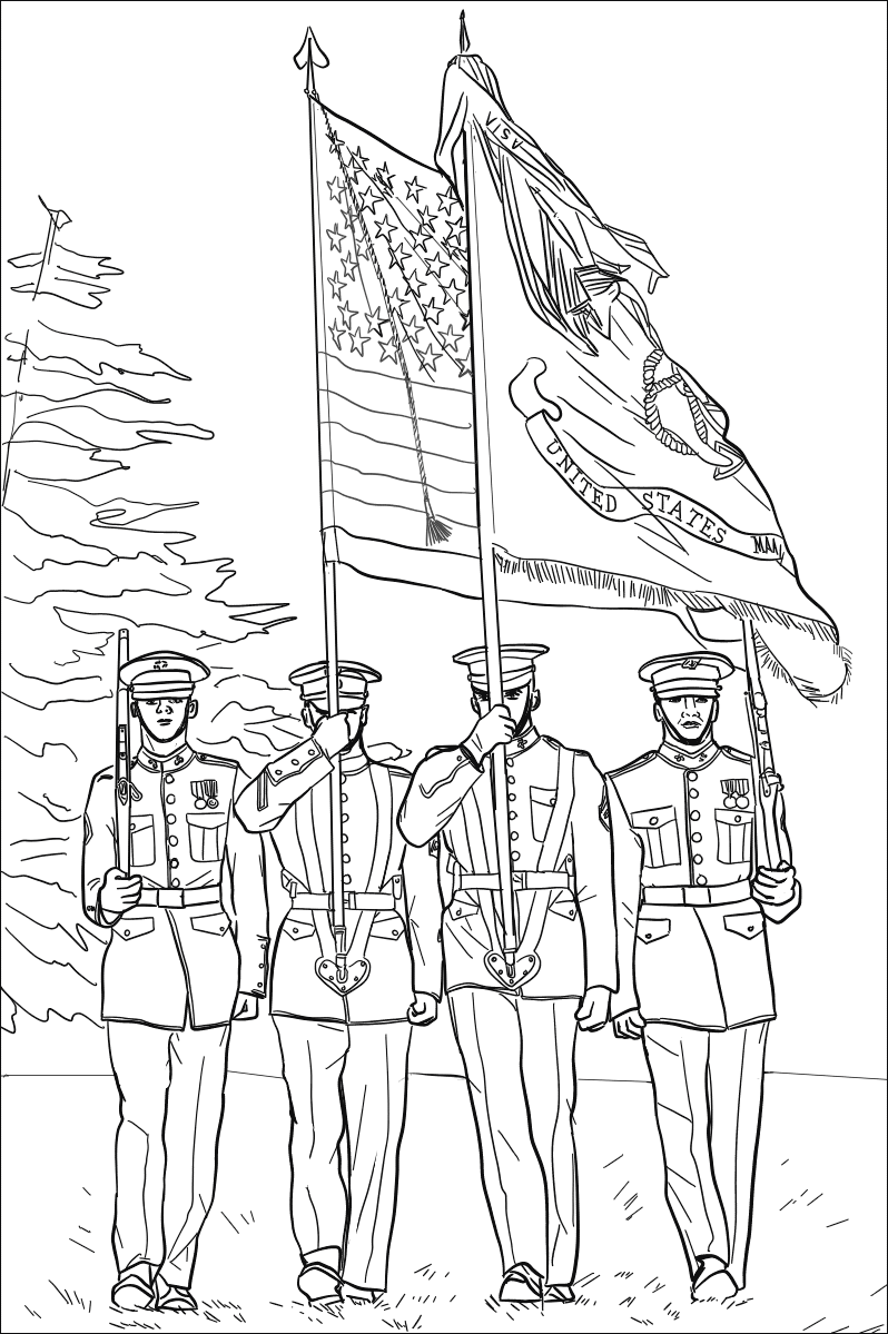 Color Guard Coloring Page