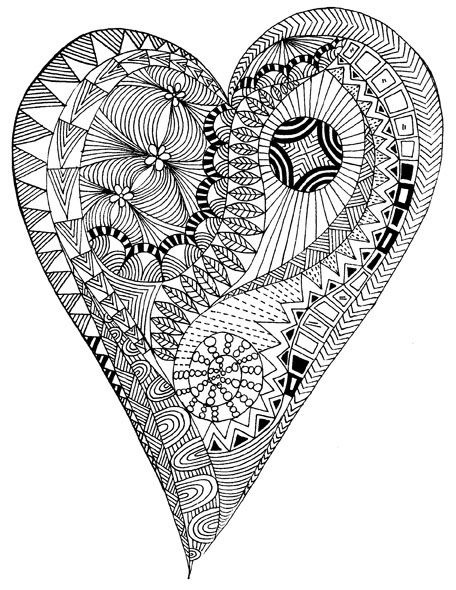 Coloring Adult Heart Zen Anti Stress To Print Coloring Page