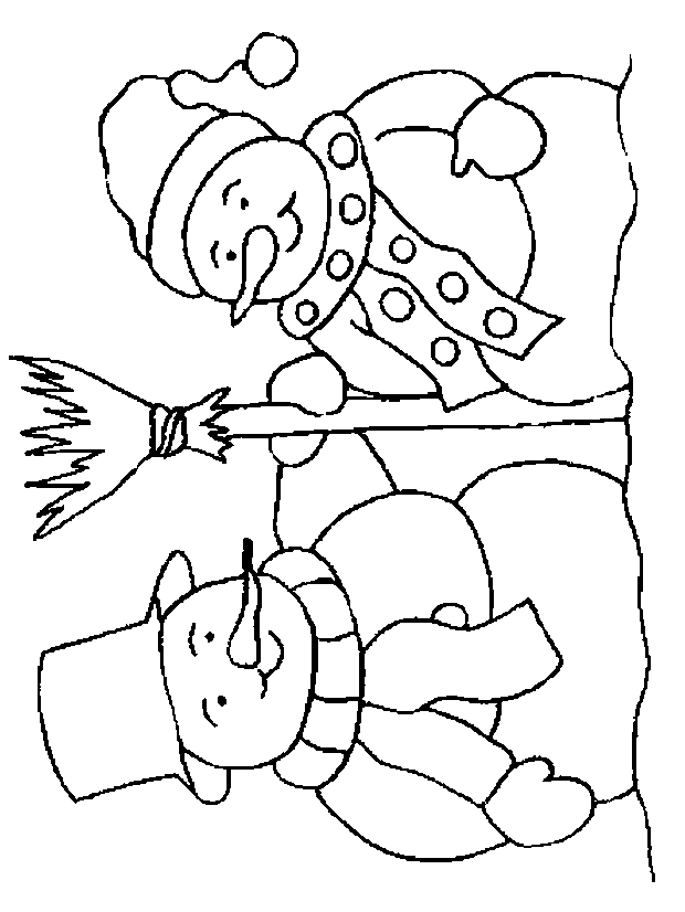Coloring Page of Snowman Coloring Page