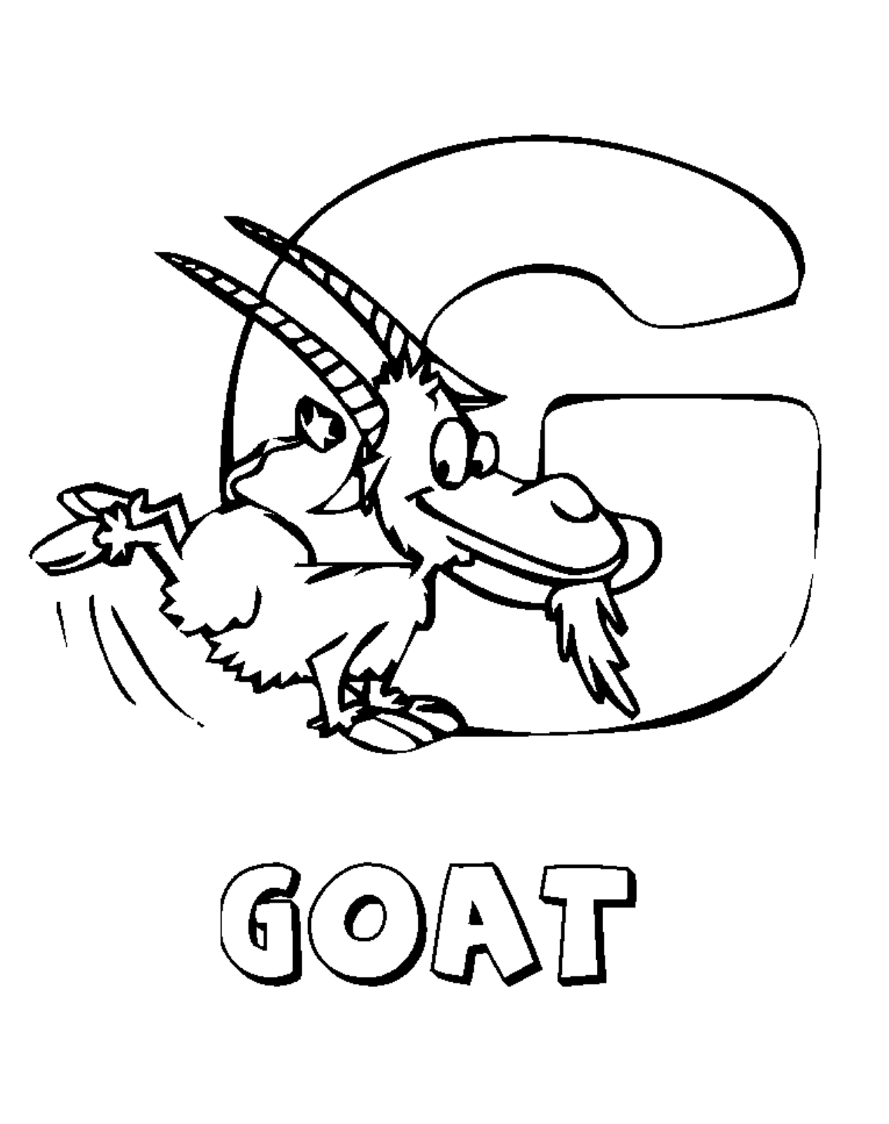 Coloring Pages Alphabet Animal Farm Goatb0f7 Coloring Page