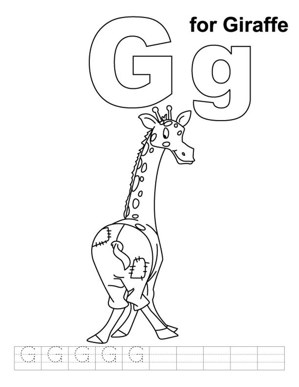 Coloring Pages Alphabet Animal Giraffe6ee8
