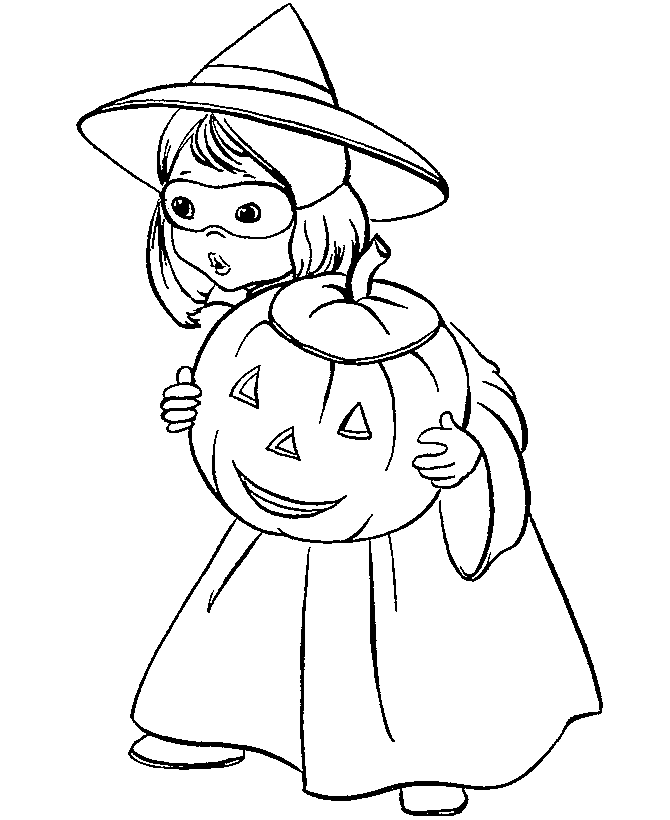 Coloring Pages For Girls Halloween Kid Coloring Page