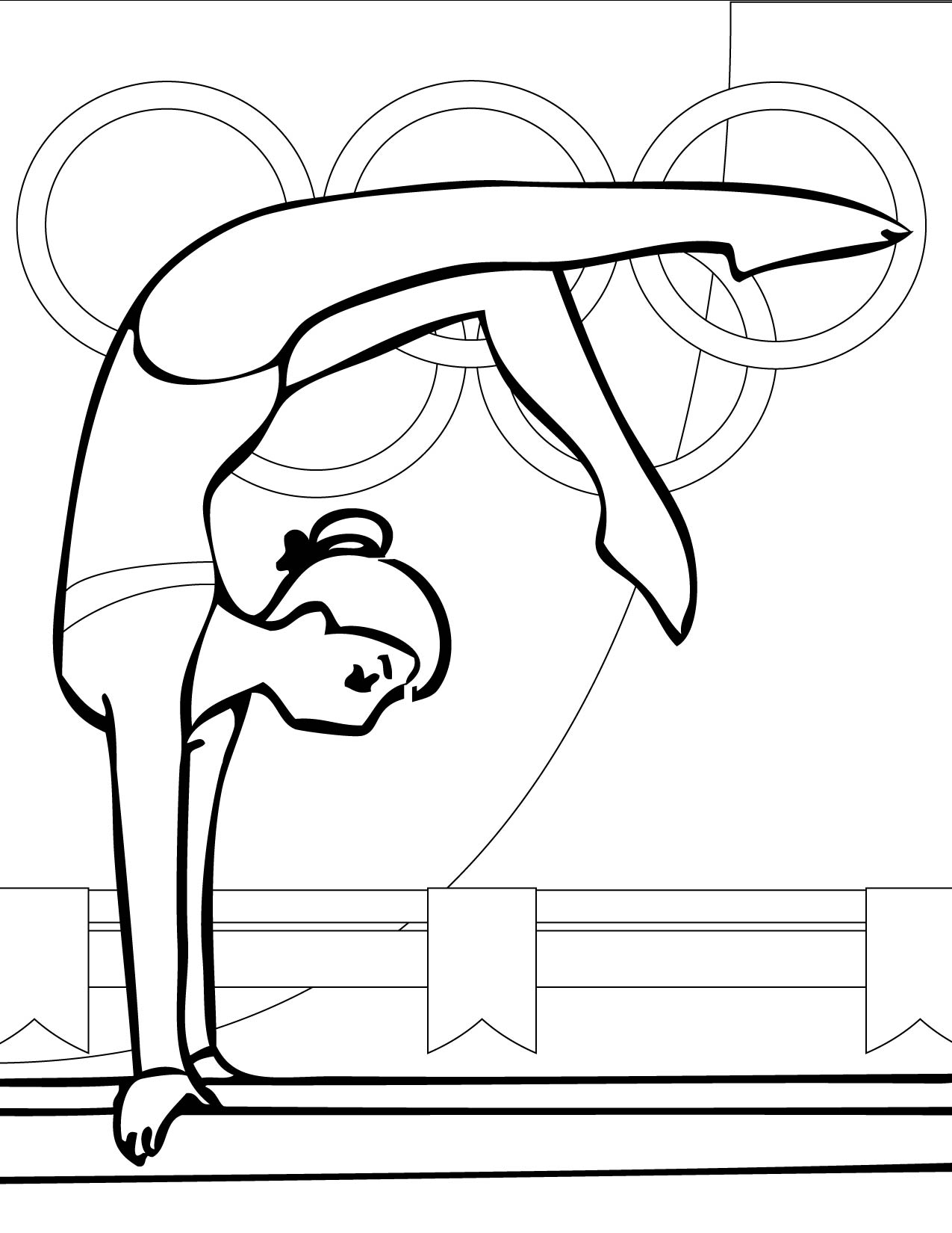 Coloring Pages For Kids Gymnastics The Balance
