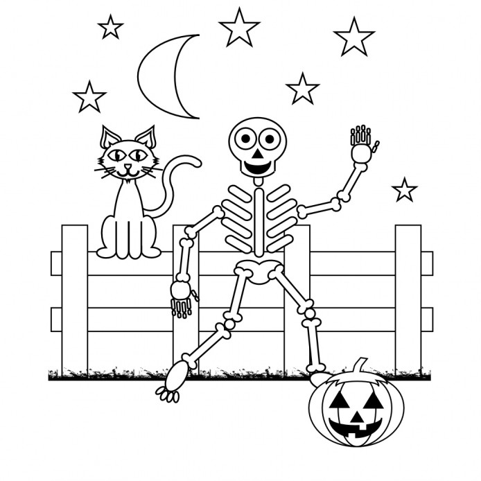 Coloring Pages For Kids Halloween Skeleton Coloring Page