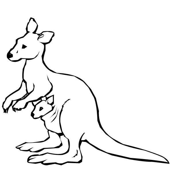 Coloring Pages For Kids Kangaroo Animal25c0 Coloring Page