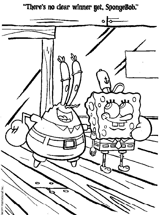 Coloring Pages For Kids Spongebob And Mr Crab Coloring Page