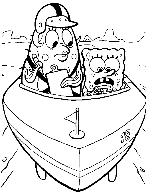 Coloring Pages For Kids Spongebob And Mrs Puffba1b Coloring Page