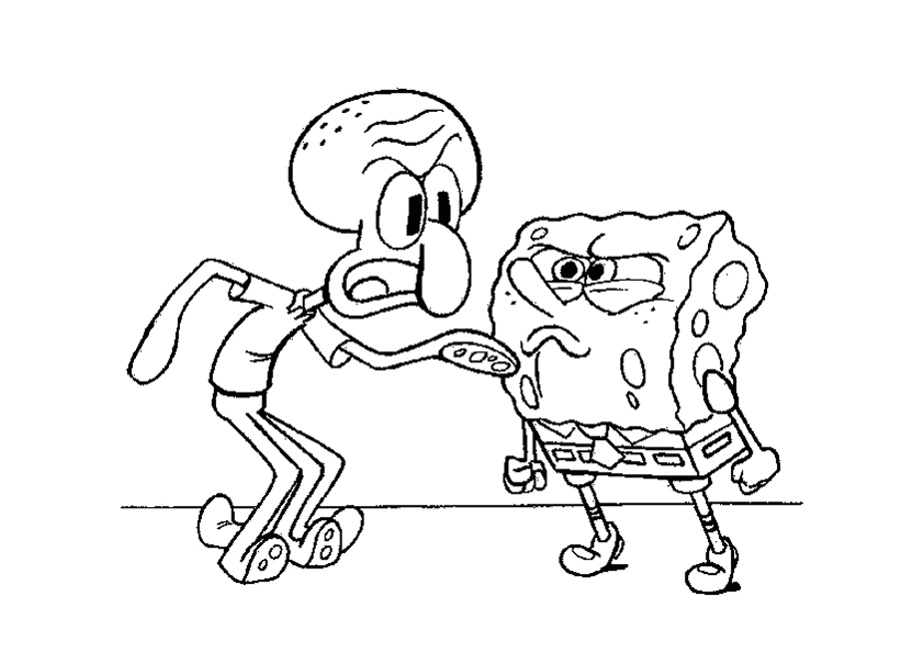 Coloring Pages For Kids Spongebob And Squidward