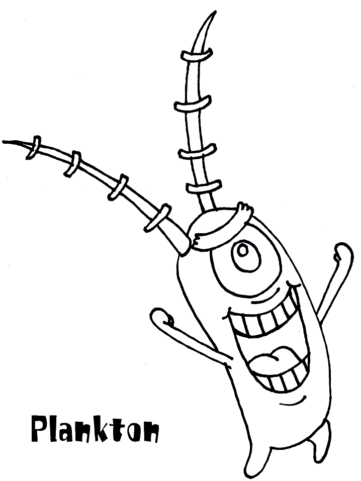 Coloring Pages For Kids Spongebob Cartoon Plankton