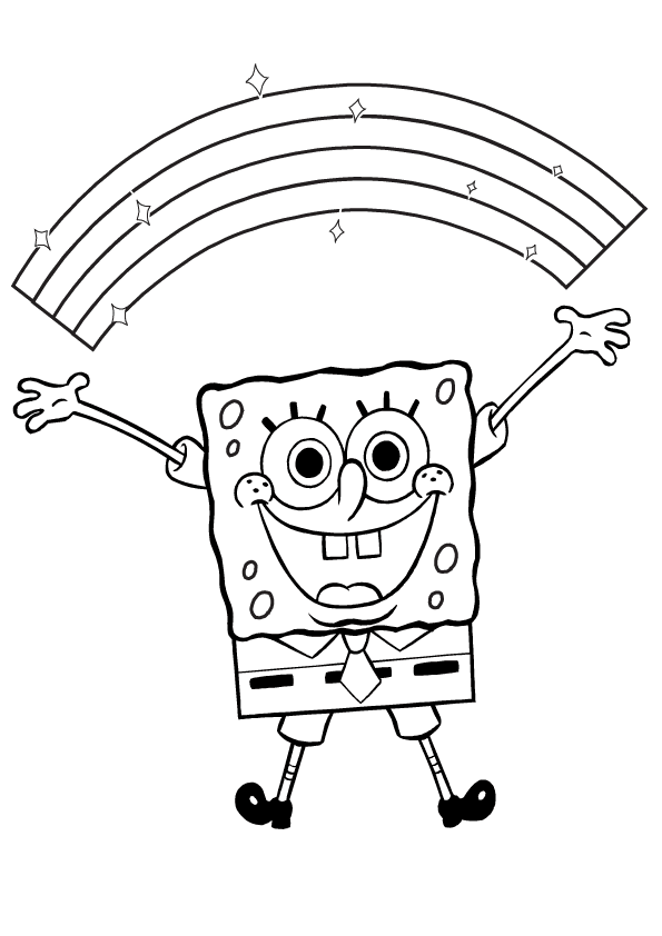 Coloring Pages For Kids Spongebob Happy