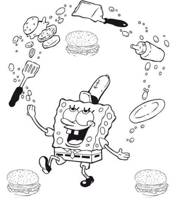 Coloring Pages For Kids Spongebob Krabby Patty Coloring Page