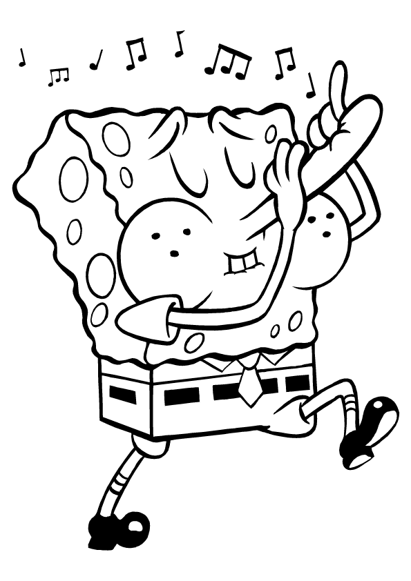 Coloring Pages For Kids Spongebob Music Coloring Page